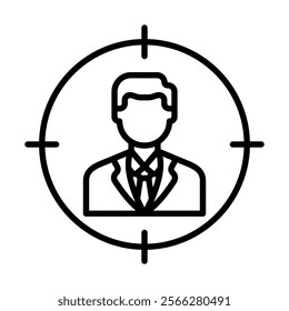 Target Profile icon line vector illustration