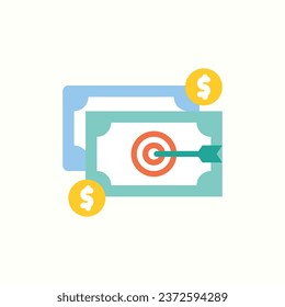 target profit flat icon, isolated icon in light background, perfect for website, blog, logo, graphic design, social media, UI, mobile app