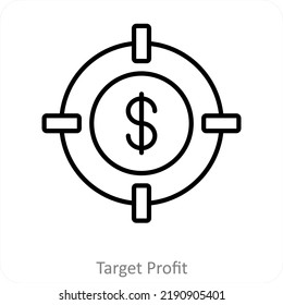 Target Profit And Focus Icon Concept