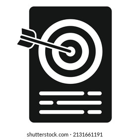 Target project icon simple vector. Business test. Work task