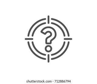 Target With Question Mark Line Icon. Aim Symbol. Help Or FAQ Sign. Quality Design Element. Editable Stroke. Vector