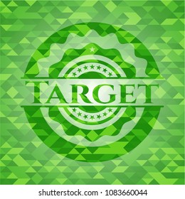 Target realistic green mosaic emblem