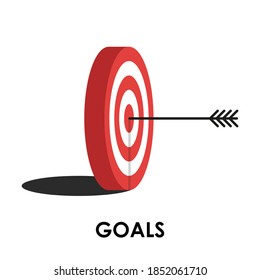 Target. Red aim, arrow, Idea concept, perfect hit, winner, target goal icon. Success abstract pin logo. Concept of business strategy and challenge failure.