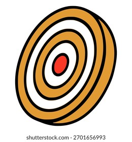 target with red center goal process icon flat color vector illustration template design