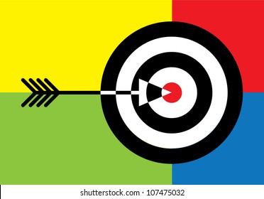 Target with red centre and arrow in the middle - illustration