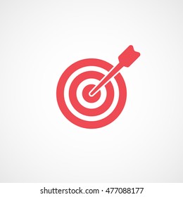 Target Red Flat Icon On White Background