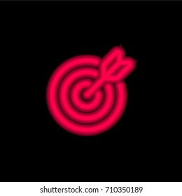 Target red glowing neon ui ux icon. Glowing sign logo vector
