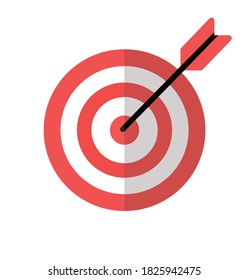 target red icon with arrow  vector concept