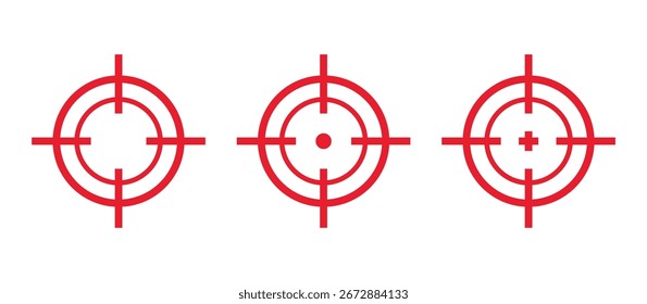 Target Red Icon Set Design