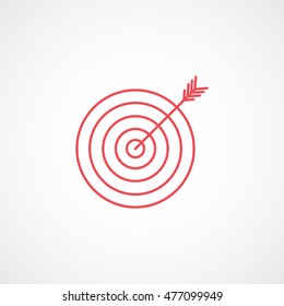 Target Red Line Icon On White Background