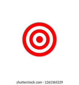 Target. Red and white target. Target with shadow. Vector
