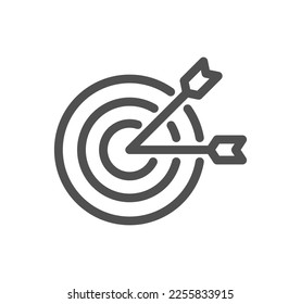 Target related icon outline and linear vector.