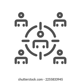 Target related icon outline and linear vector.