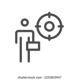Target related icon outline and linear vector.