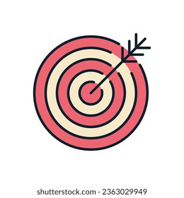 Target related vector icon. Isolated on white background. Vector illustration