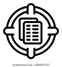 Target report icon outline vector. Launch report. Success product