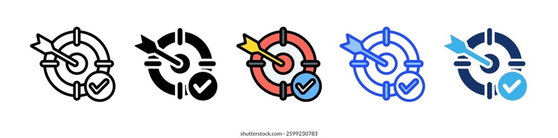 Target Results Icon Set With Multiple Style Collection