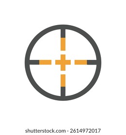 Target Reticle Vector Icon with Crosshairs in Gold