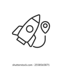 Target for rocket, target, rocket, launch, goal, missile, aiming, space on white background vector. Target for rocket, target, rocket, launch, goal, missile, aiming editable stroke icon