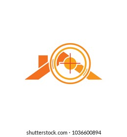 Target Roof Logo Icon Design