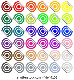 target round stickers, abstract art illustration