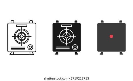 Conjunto de iconos seguros de destino con varios estilos de diseño