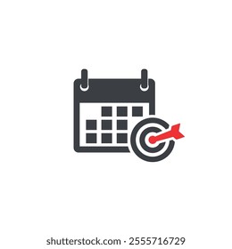 Target scheduling flat design illustration vector.  