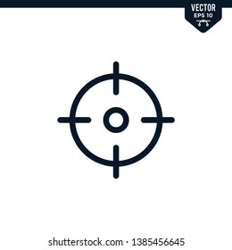 Target scope icon collection in glyph style, solid color vector