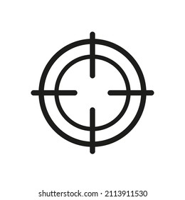 Target scope icon collection in glyph style, solid color vector.