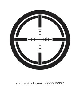 Zielbereichssymbol für militärische Ziel- und Präzisionsaufnahmen eines Symbols für Scharfschützenfadenkreuz und Fokusgenauigkeit oder Spielsicht