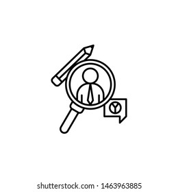 Target, search, pen icon. Element of concentration line icon