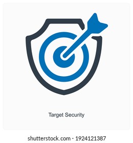 Target security and protection icon concept