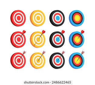 Target Set Icons. Arrow Icons. Flat style. Vector icons.