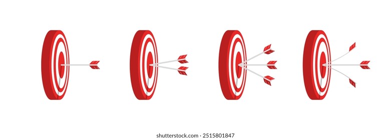 Target set icons. Flat style. Vector icons.