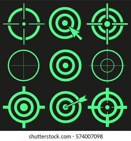 Target set icons sight sniper symbol isolated, crosshair and aim vector illustration stylish for web design EPS10