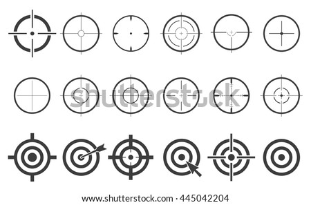 Target set icons sight sniper symbol isolated on a white background, crosshair and aim vector illustration stylish for web design EPS10