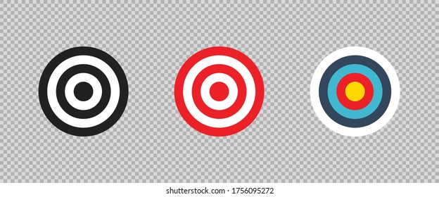 Target set vector icon. Flat illustration on transparent background