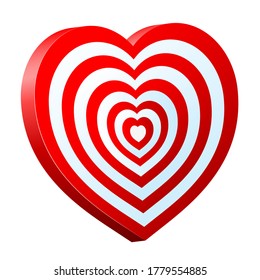 Target in shape of heart with red lines