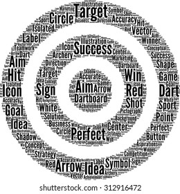 Target shaped word cloud concept