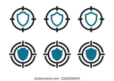 Target shield icon. Illustration vector