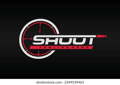 logotipo de texto de viñeta objetivo