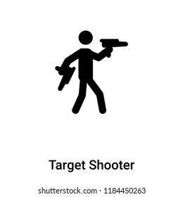 Target Shooter icon vector isolated on white background, logo concept of Target Shooter sign on transparent background, filled black symbol