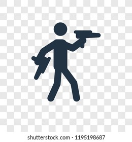 Target Shooter vector icon isolated on transparent background, Target Shooter transparency logo concept