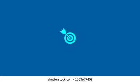 target shooting arrows sign on blue background, goal of success concept, modern arrow dart for goal target, target arrow for strategy marketing logo, business successful modern symbol, arrow focus