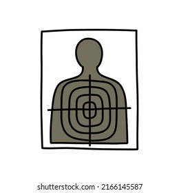 target for shooting doodle icon, vector illustration