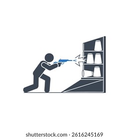Target Shooting Game Icon On White Background
