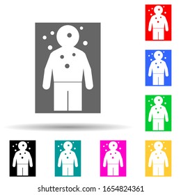 target at the shooting range multi color style icon. Simple glyph, flat vector of police icons for ui and ux, website or mobile application