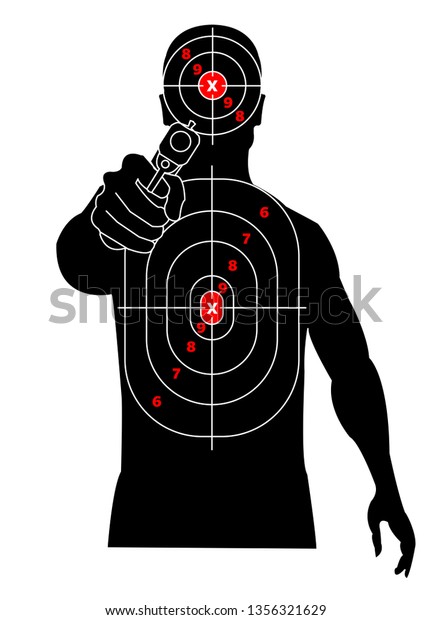 Target Shooting Silhouette Man Gun His Stock Vector (Royalty Free ...