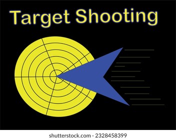 Target shooting vector in blue and yellow with black background