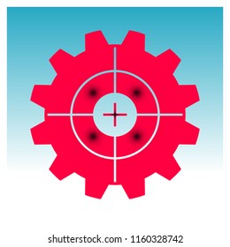 target shot in gear vector illustration
